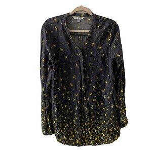 Old Navy Womens Size Large Multicolor Floral Print Tunic Long Sleeve Blouse